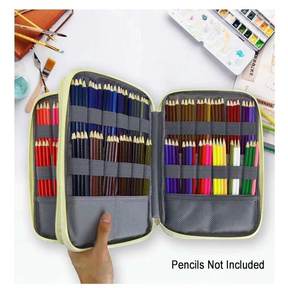 Llama Print Multi Layer High Capacity Colored Pencil Case Art Organizer Bag